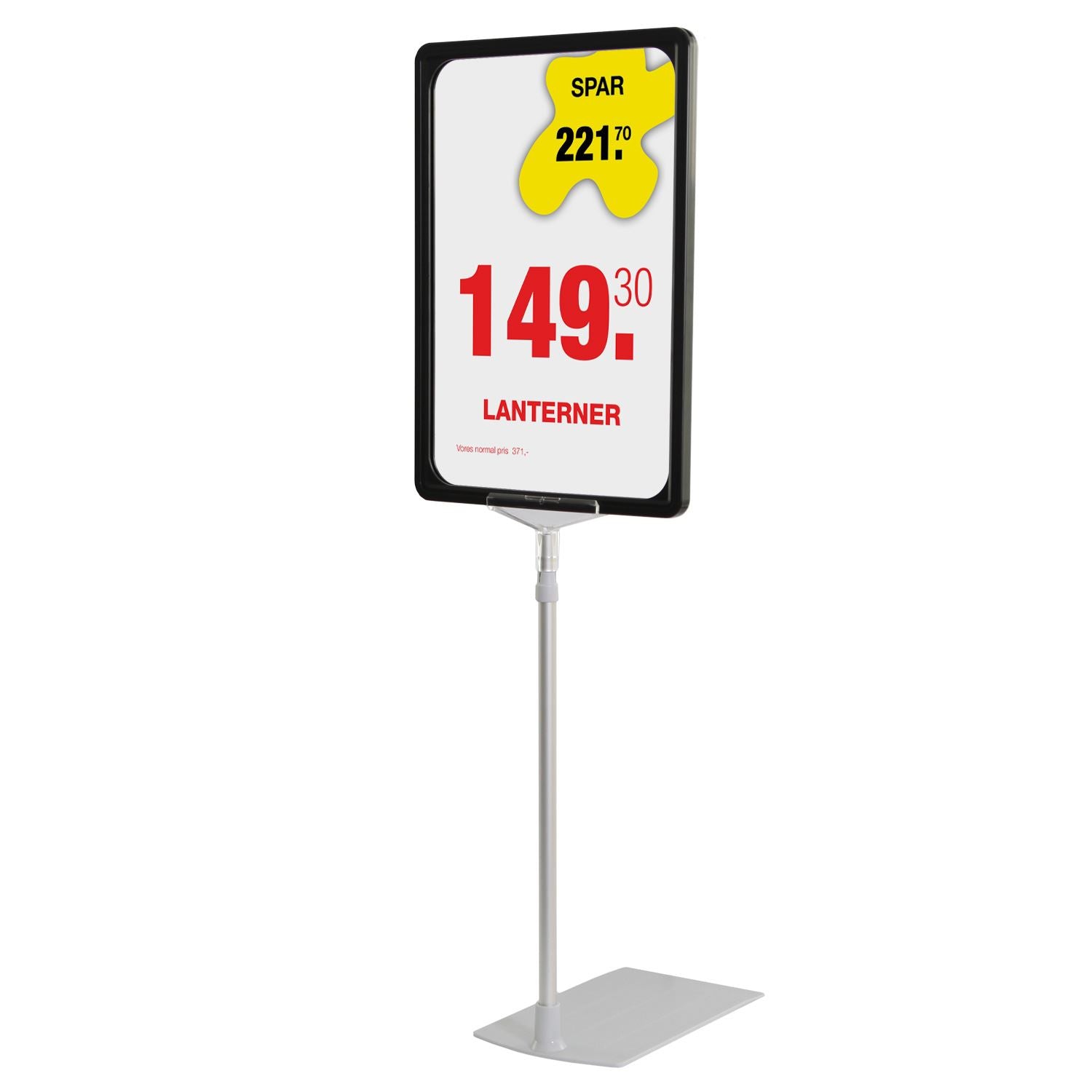 Depsylqz In hoogte verstelbaar roestvrij staal A4 posterstandaard, A4 verstelbare staande schildhouder