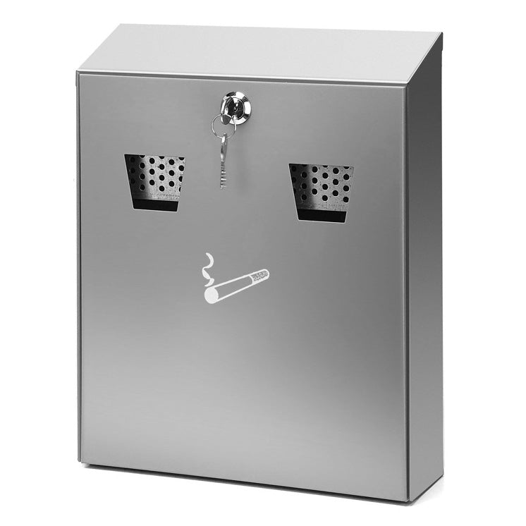 Relaxdays Wand-Asbak Voor Buiten - Weerbestendig Met Slot & Montagemateriaal, Zwart HxBxD 20x16x8,5 Cm