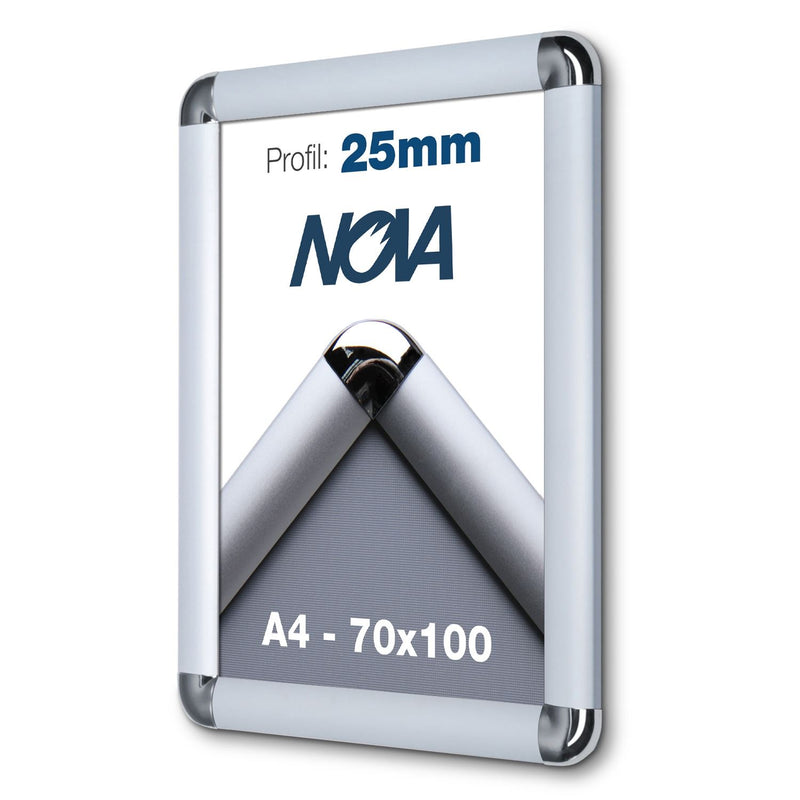 Nova Kliklijst 25mm Ronde Hoeken Zilver