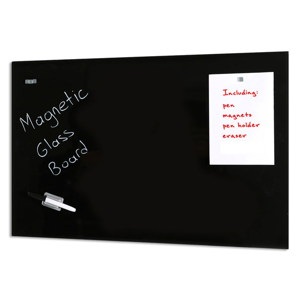 GLASS whiteboard – B120xH60cm zwart