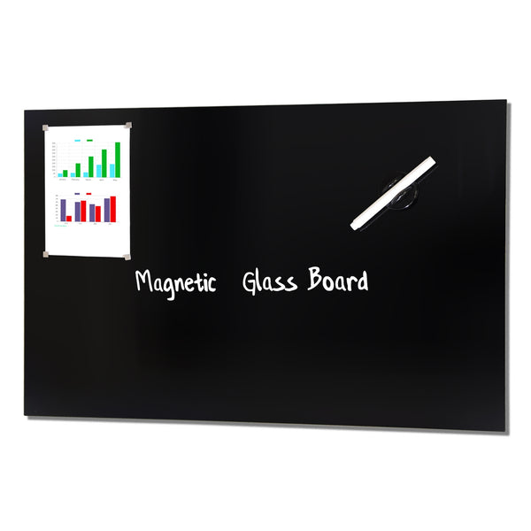GLASS whiteboard – B90xH60cm zwart