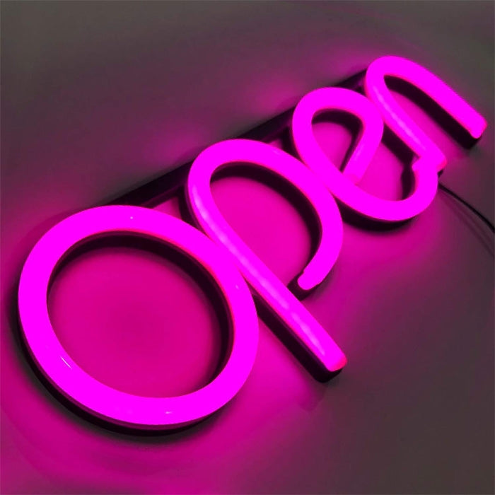 LED Neon Bord OPEN Roze