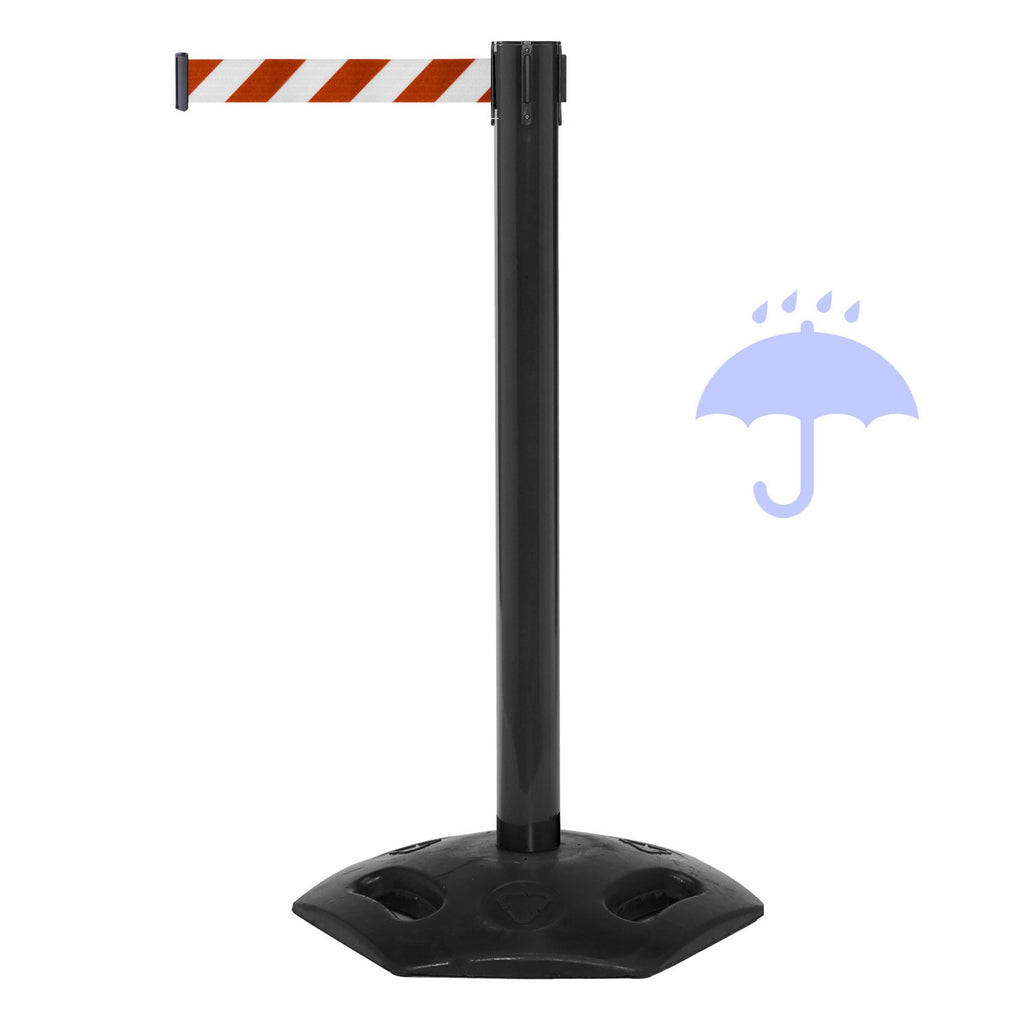 Zwarte Buiten Afzetpaal met Trekband 340cm | Displayshop.nl