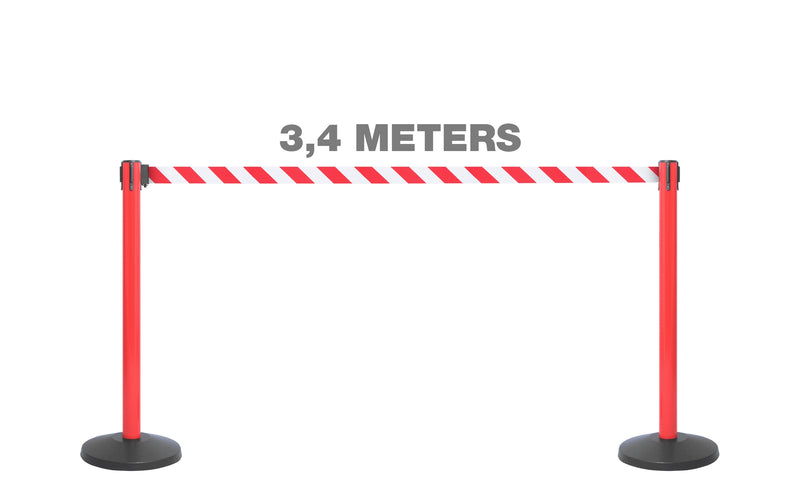 Rode Afzetpaaltjes met Trekband 340cm