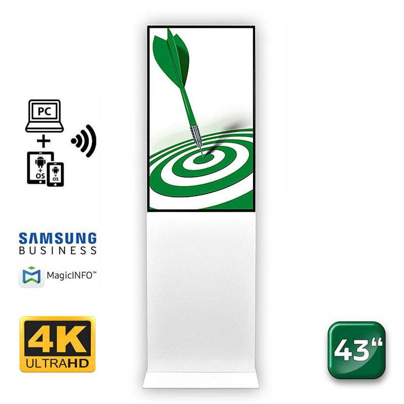 Informatiebord - digitale Totem ‘‘ Modern digital line‘‘ Wit 43inch - Displayshop.nl